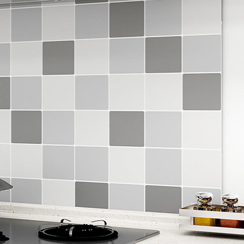 Modern peel and stick PVC tile grid pattern self-adhesive wallpaper