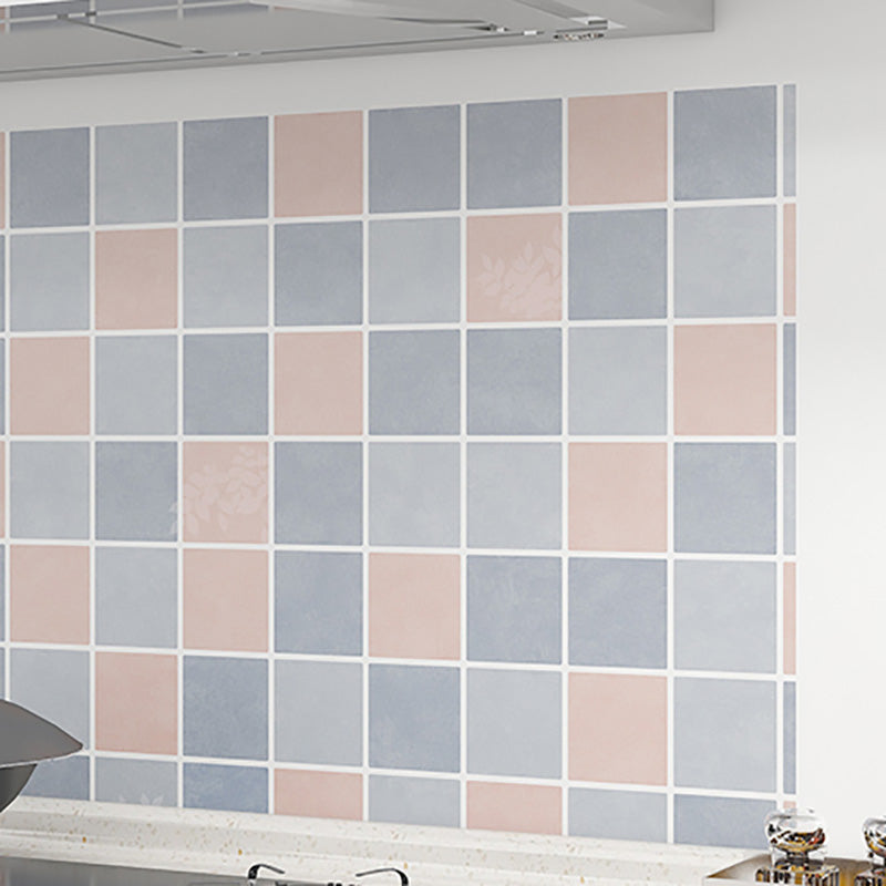 Modern peel and stick PVC tile grid pattern self-adhesive wallpaper