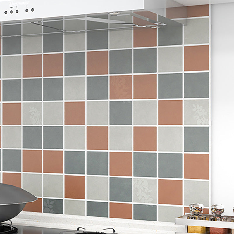 Modern peel and stick PVC tile grid pattern self-adhesive wallpaper