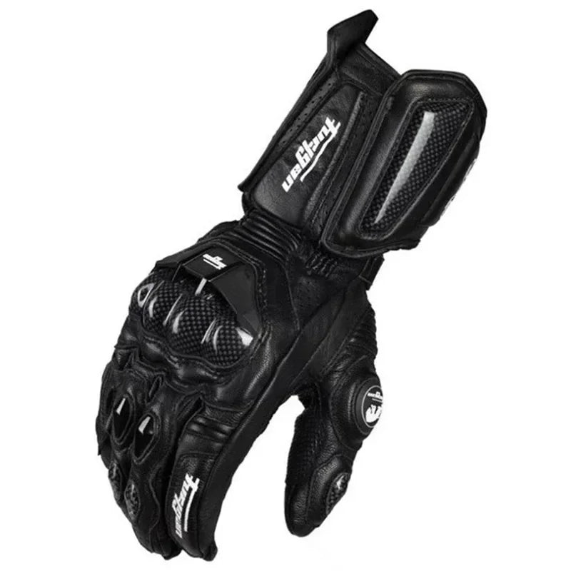 Boneroshop | Motorcycle Gloves RidePro Carbon | Wind & Waterproof | Touchscreen Compatible | Genuine Leather Protectors 