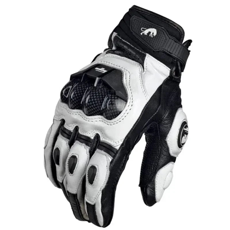 Boneroshop | Motorcycle Gloves RidePro Carbon | Wind & Waterproof | Touchscreen Compatible | Genuine Leather Protectors 