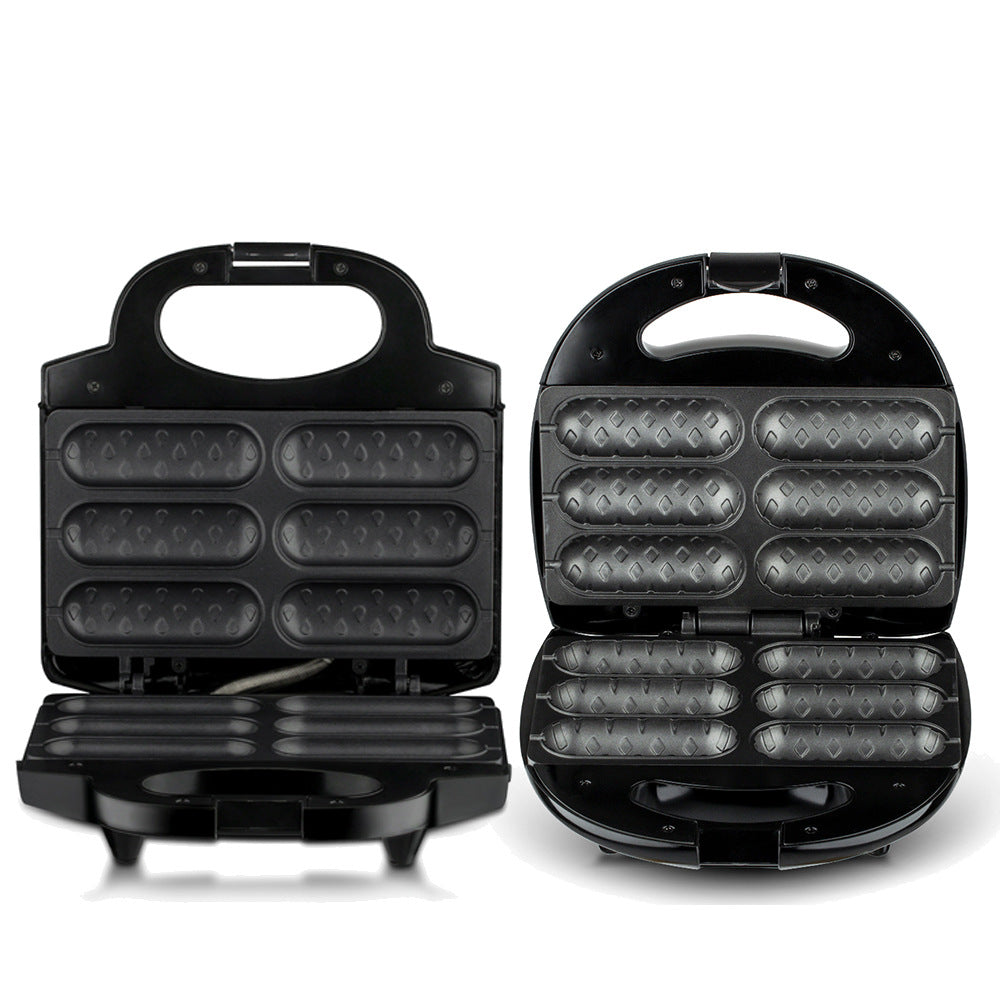 Multi-cavity waffle maker with non-stick plates