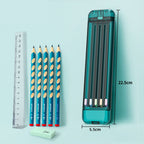 Multifunctional Pencil Case for Kids with 5 Pencils 2B, Eraser and Ruler