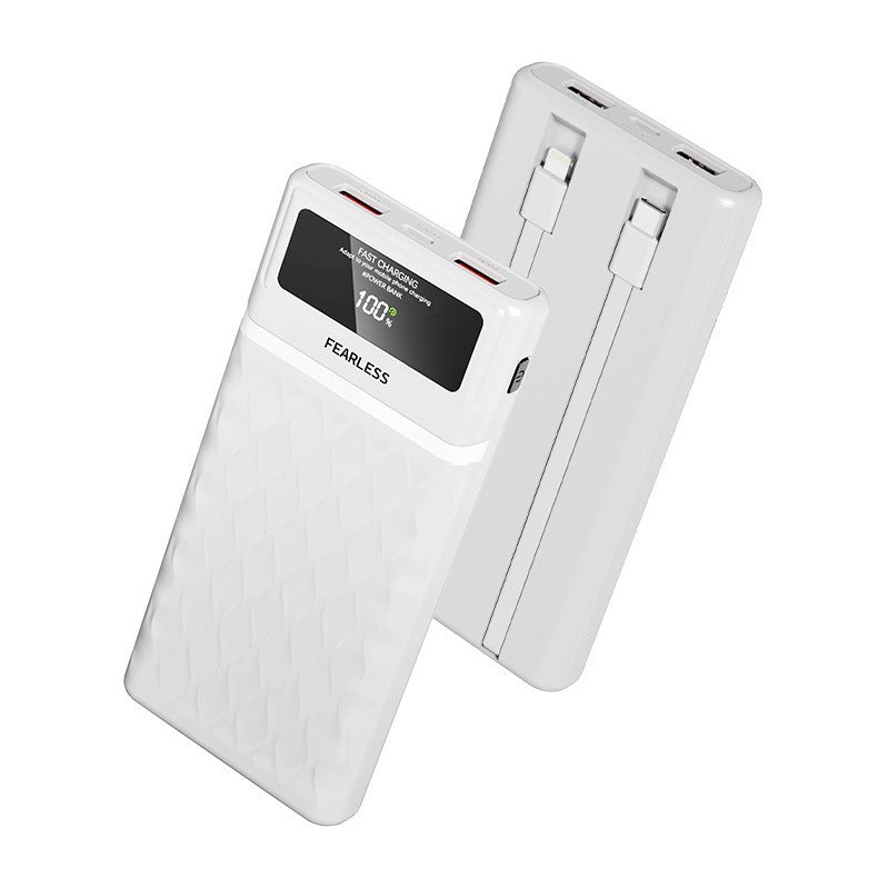 Multifunctional Power Bank with Digital Display and Built-In Cables