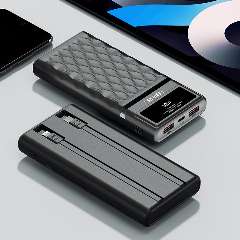 Multifunctional Power Bank with Digital Display and Built-In Cables