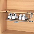Multifunctional shoe rack with clips in stainless steel for more space in the shoe cupboard