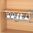 Multifunctional shoe rack with clips in stainless steel for more space in the shoe cupboard