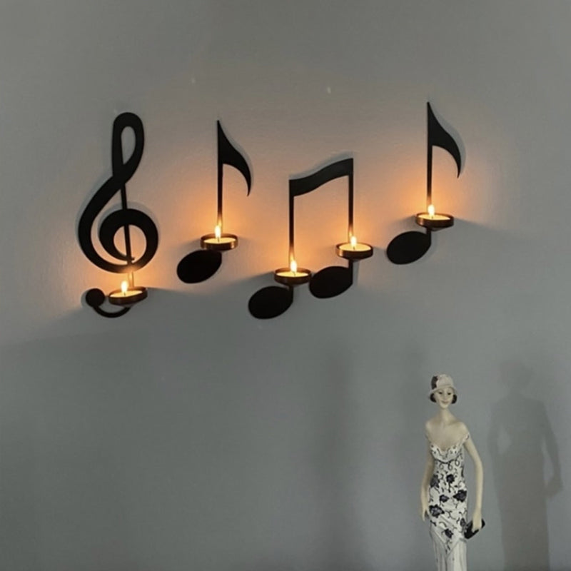 Musical Note Candle Holder Wall Sconce