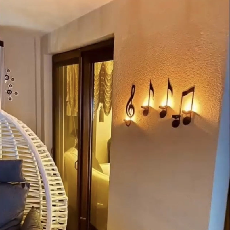 Musical Note Candle Holder Wall Sconce