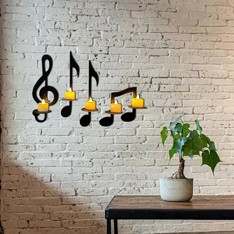 Musical Note Candle Holder Wall Sconce