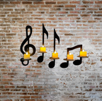 Musical note wall candle holder