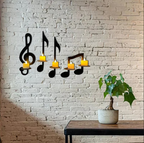 Musical note wall candle holder