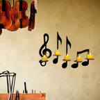 Musical note wall candle holder