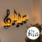 Musical note wall candle holder
