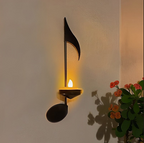 Musical note wall candle holder