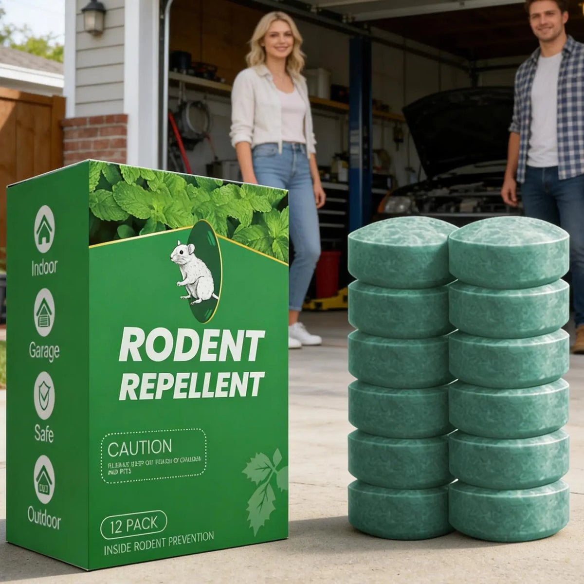 Natural Mint Essence Rodent Deterrent Tablets – 12-Pack