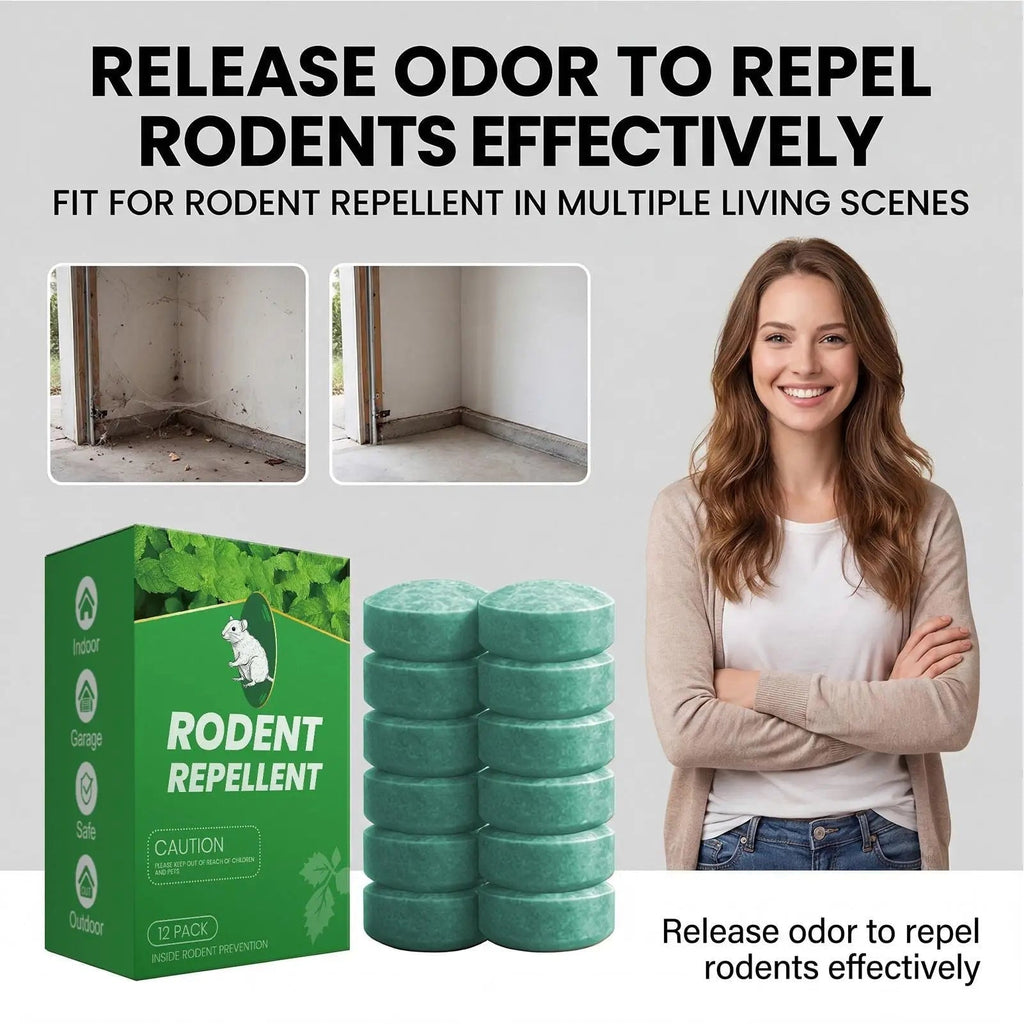 Natural Mint Essence Rodent Deterrent Tablets – 12-Pack
