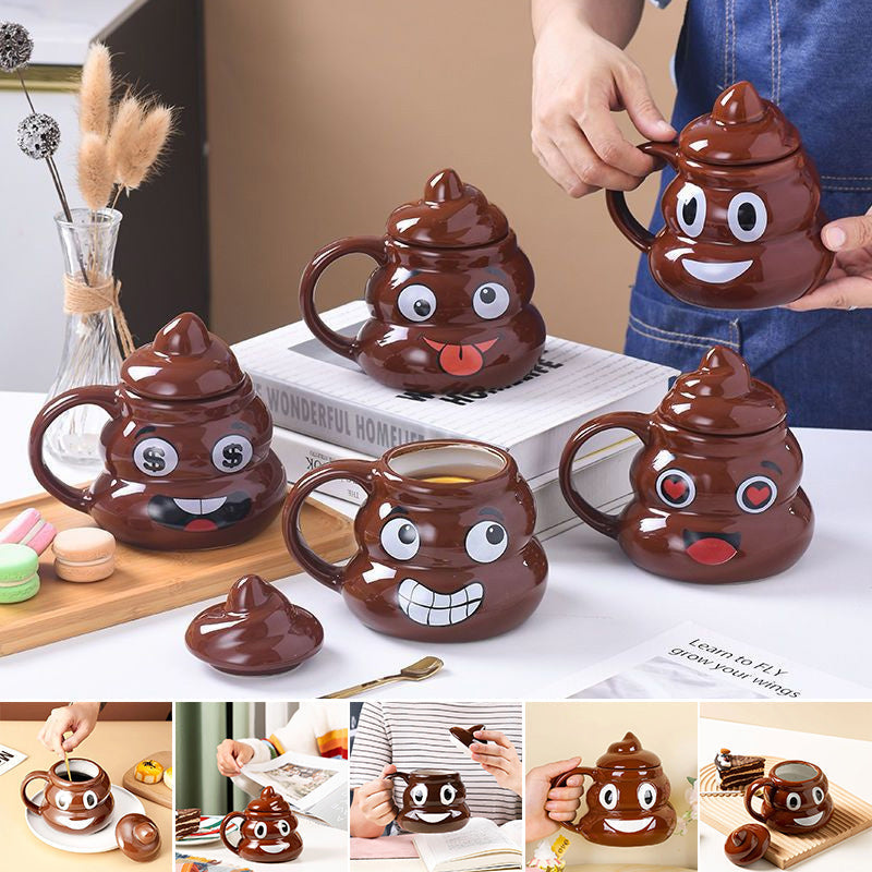 Naughty prank poop ceramic mug