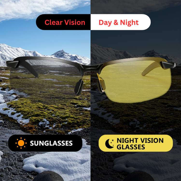 Night driving glasses with yellow lenses – reduce glare and eye strain