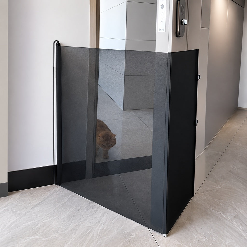 Boneroshop No-Drill Retractable Pet Gate for Doorways, Kitchens & Stairs - Keep Cats and Dogs Safely Out of Off-Limit Ar