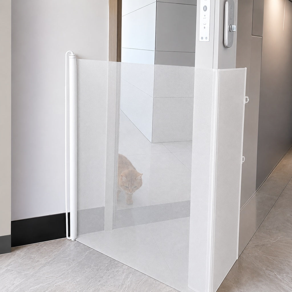 Boneroshop No-Drill Retractable Pet Gate for Doorways, Kitchens & Stairs - Keep Cats and Dogs Safely Out of Off-Limit Ar