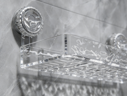 No-Drill Suction Cup Bathroom Wall Shelf