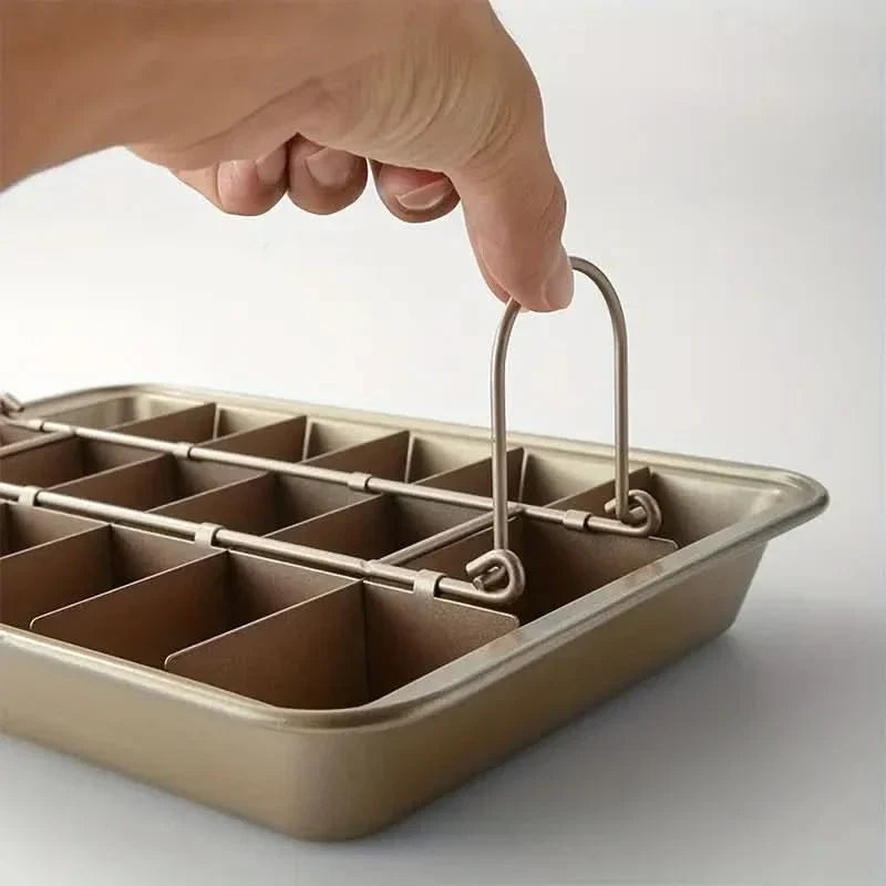 Non-Stick Brownie Pan with 18 Dividers – Aluminium Bakeware