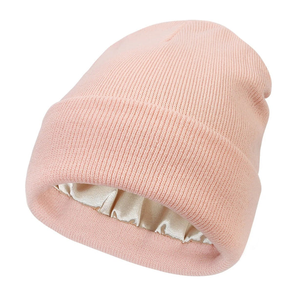 Boneroshop | Noor Silk Winter Hat – Wool & Silk – Anti-Frizz Hair Protection