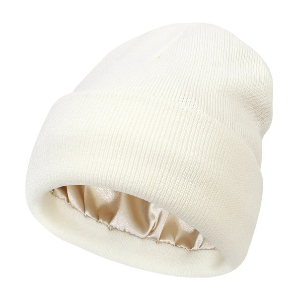 Boneroshop | Noor Silk Winter Hat – Wool & Silk – Anti-Frizz Hair Protection