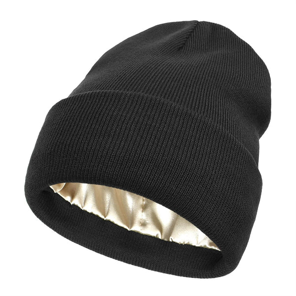 Boneroshop | Noor Silk Winter Hat – Wool & Silk – Anti-Frizz Hair Protection