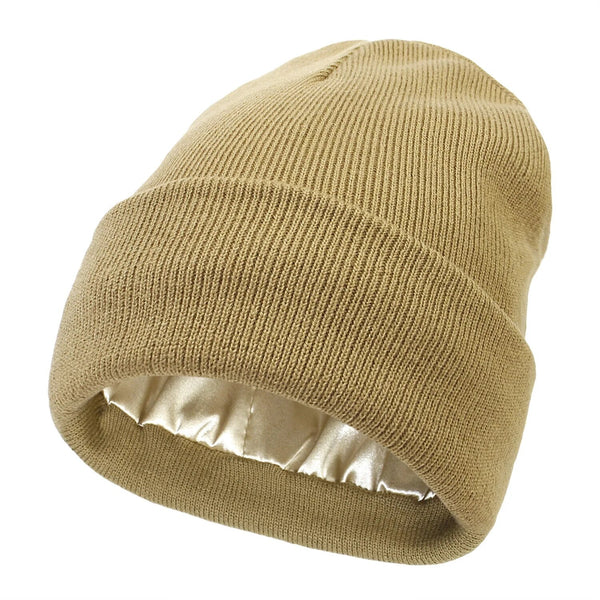 Boneroshop | Noor Silk Winter Hat – Wool & Silk – Anti-Frizz Hair Protection