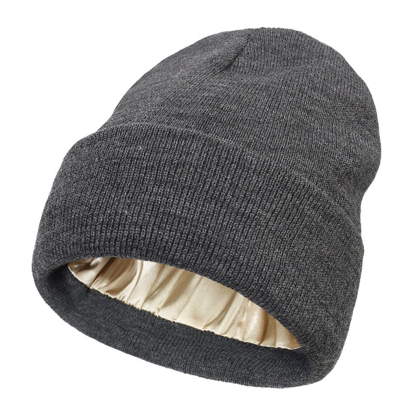 Boneroshop | Noor Silk Winter Hat – Wool & Silk – Anti-Frizz Hair Protection
