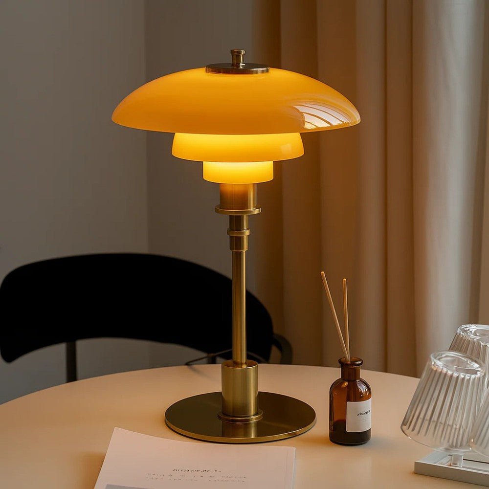 Nordic glass table lamp with warm ambient light