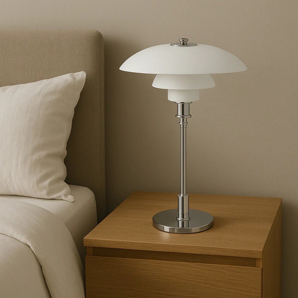 Nordic glass table lamp with warm ambient light