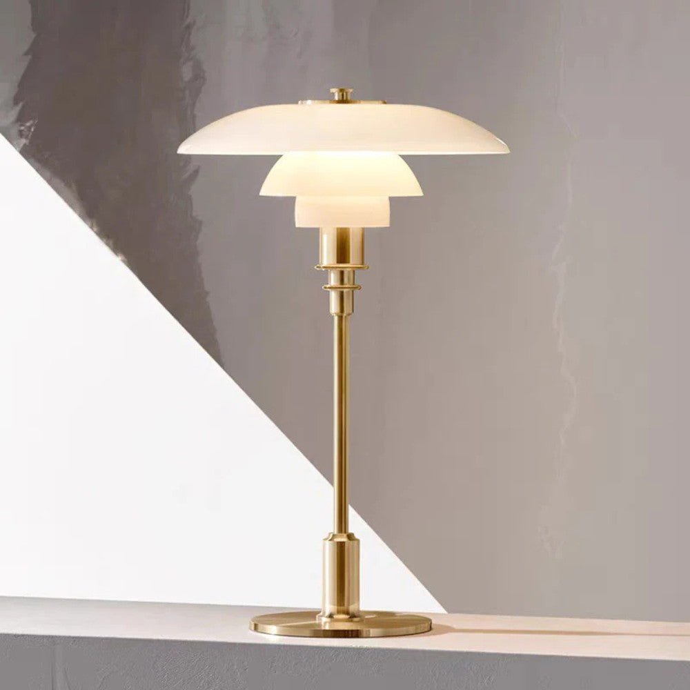 Nordic glass table lamp with warm ambient light