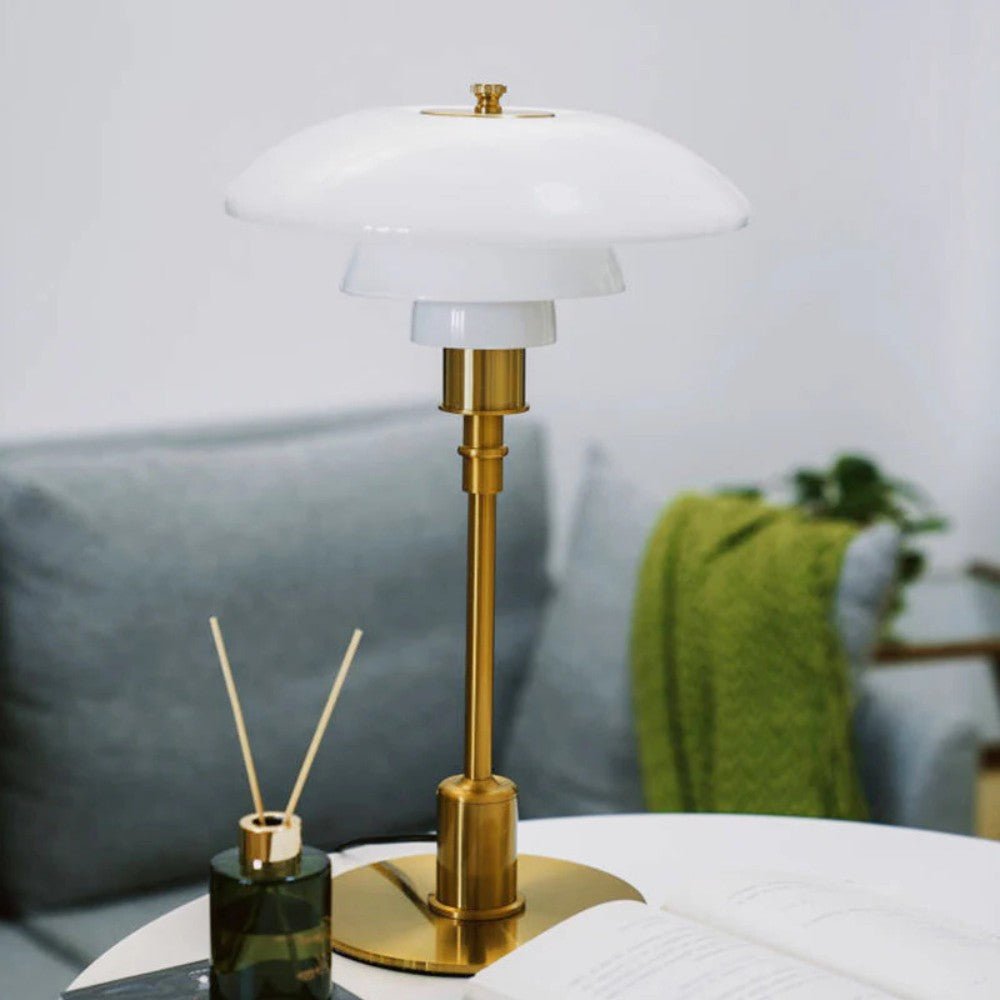 Nordic glass table lamp with warm ambient light