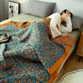 Orange & Blue Pattern Six-Layer Cotton Quilt