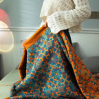 Orange & Blue Pattern Six-Layer Cotton Quilt