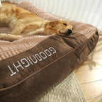 Orthopaedic Dog Cushion Large – Luxury Memory Foam Dog Bed with Headrest
