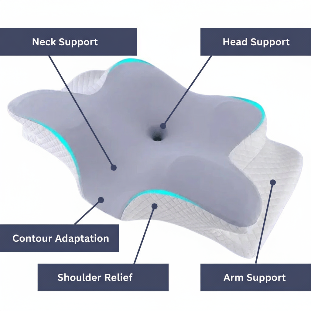 Orthopaedic Memory Foam Pillow for Neck & Shoulder Pain Relief