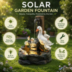 Outdoor Fountain Solar Garden Birdbath