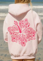 Oversized Hoodie with Tropical Print - Comfortable Streetwear