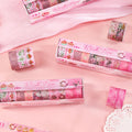 Patterned washi tape assortment gift set with nautical motifs and mixed-width craft masking rolls