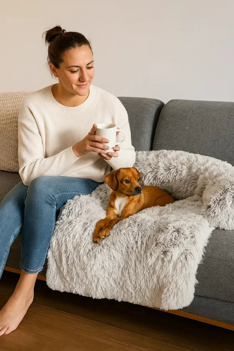 PAWCLOUD SOFA – Cosy Pet Bed with Raised Border and Furniture Guard