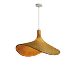 Pendant lamp | Handwoven bamboo basket shade | Warm ambient light