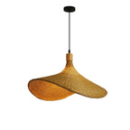 Pendant lamp | Handwoven bamboo basket shade | Warm ambient light