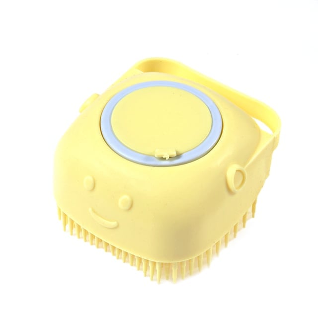 Pet Bath Brush with Shampoo Dispenser – Soft Silicone Massage Comb