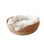 Pet Bed | Woven Bamboo & Raised Side Walls