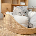 Pet Bed | Woven Bamboo & Raised Side Walls