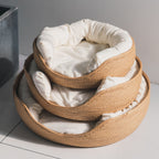 Pet Bed | Woven Bamboo & Raised Side Walls